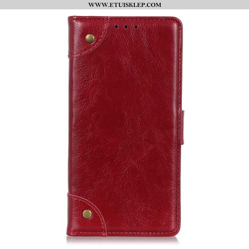 Etui Na Telefon Pokrowce do Xiaomi Redmi Note 11 / 11S Nity W Stylu Vintage Ze Skóry Nappa